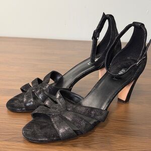 VANELi‎ Black Sparkly Strappy Heels Sz 12